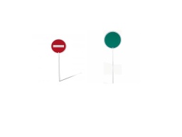 [SI003372] K10 retroreflective mobile picket sign Diam. 320 mm Length 700 mm
