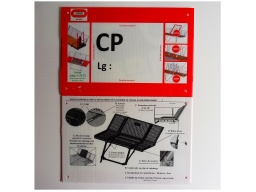 [SI008948] Panneau Akylux BY CN MATERIEL rouge pour console 300 x 200 mm percé de 4 trous