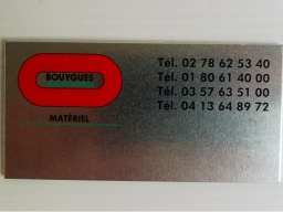 [SI002197] Aluminum label BY CN MATERIEL 80x40 mm
