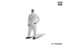 [EP008239] Combinaison jetable type Tyvek 41Gr M² type 5/6 CAT.III avec cagoule