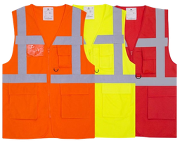 [EP008105] HV multi-pocket fluorescent vest