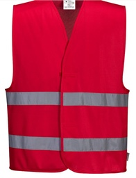[EP017043] Red vest with 2 horizontal retro stripes