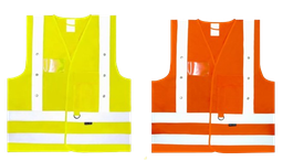 [EP018490] HV LED fluorescent vest + 2 LR6 batteries