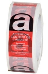 [EN100657] Ruban adhésif attention *contient amiante* 100mm x 48mm (unité)