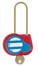 [CO101150] Brass lockout padlock 70mm Diam. 4mm 2 unique random keys (non-keyable)