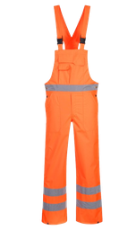 [EP104708] Breathable HV rain bib and brace unlined Orange