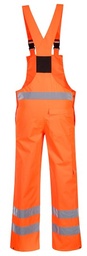 [EP104708] Cotte à bretelles respirante pluie HV non doublée Orange