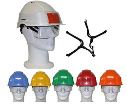 [EP105894] Iris II helmet with badge holder + Goggles with ventilation - 4-point chin strap with black flash buckle - Color variant