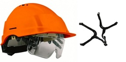 [EP105897] Iris II helmet with label holder + goggles with ventilation - 4-point chin strap with black flash buckle