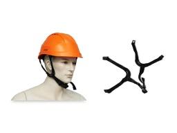 [EP105898] Casque Kara visière courte avec lunettes et jugulaire 4 points boucle flash noire