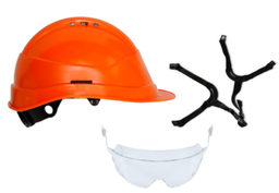 [EP105899] Casque Kara visière longue avec Lunettes et jugulaire 4 points boucle flash noire - Variante de couleur - Logoté par entité