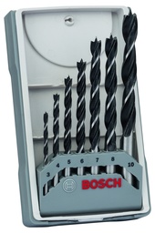 [EL131523] Set of 7 spiral wood drill bits, diam. 3, 4, 5, 6, 7, 8, 10 mm