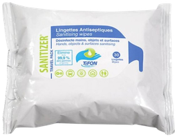 [EN146352] Bag of 30 disinfectant wipes for hands and surfaces